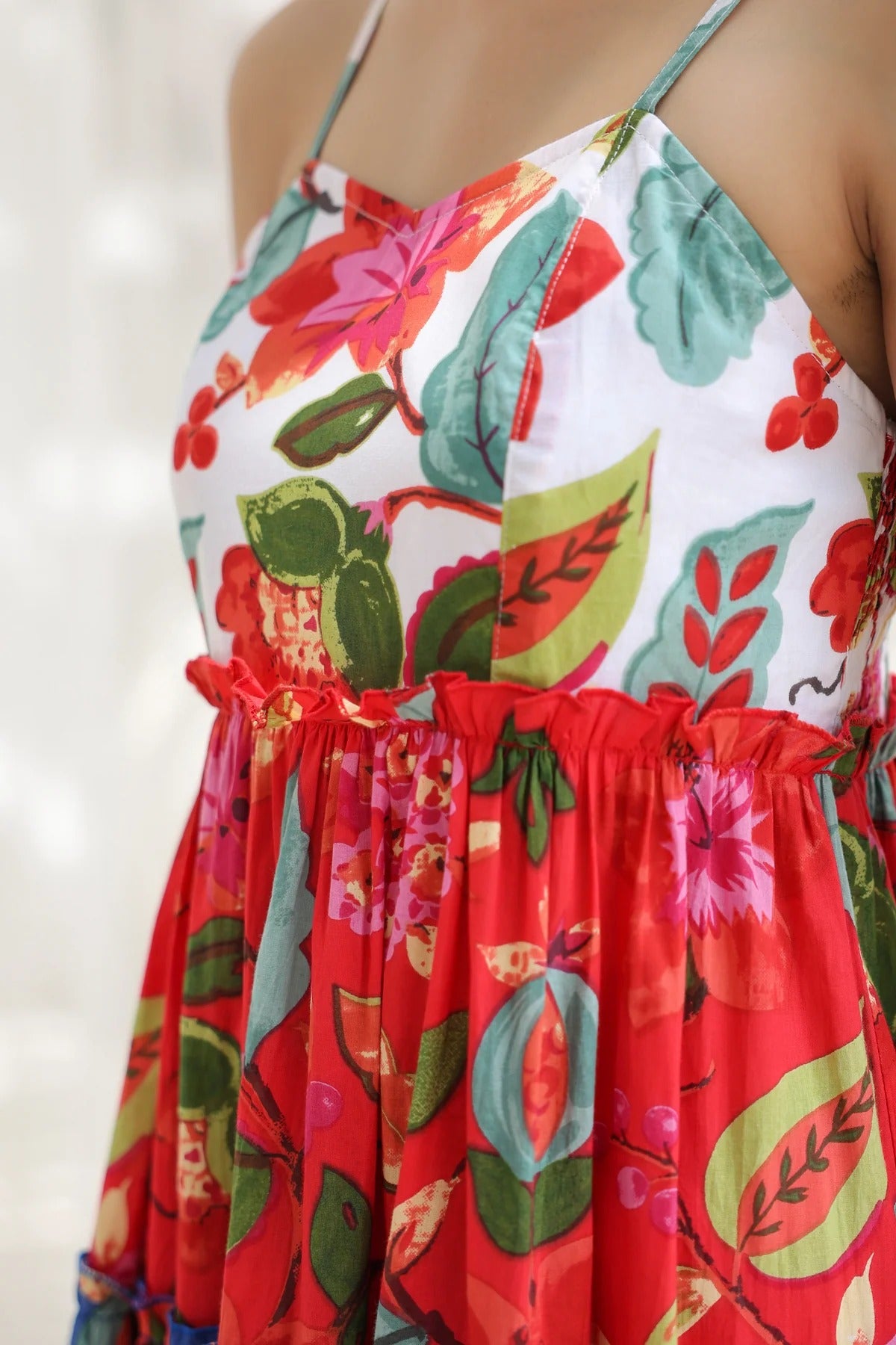 Women Multicolor Floral Printed Tiered Maxi Dress | Summer Vacation Boho Dress