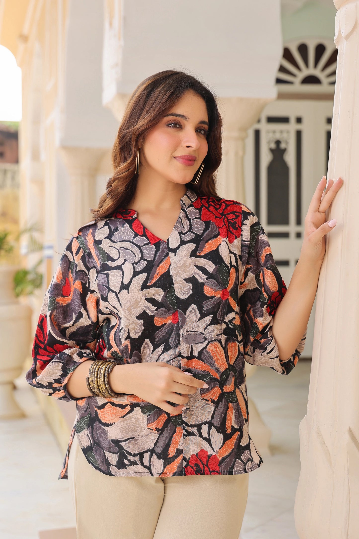 Women Black Floral Printed Co-Ord Set | Stylish Top & Pant Matching Set